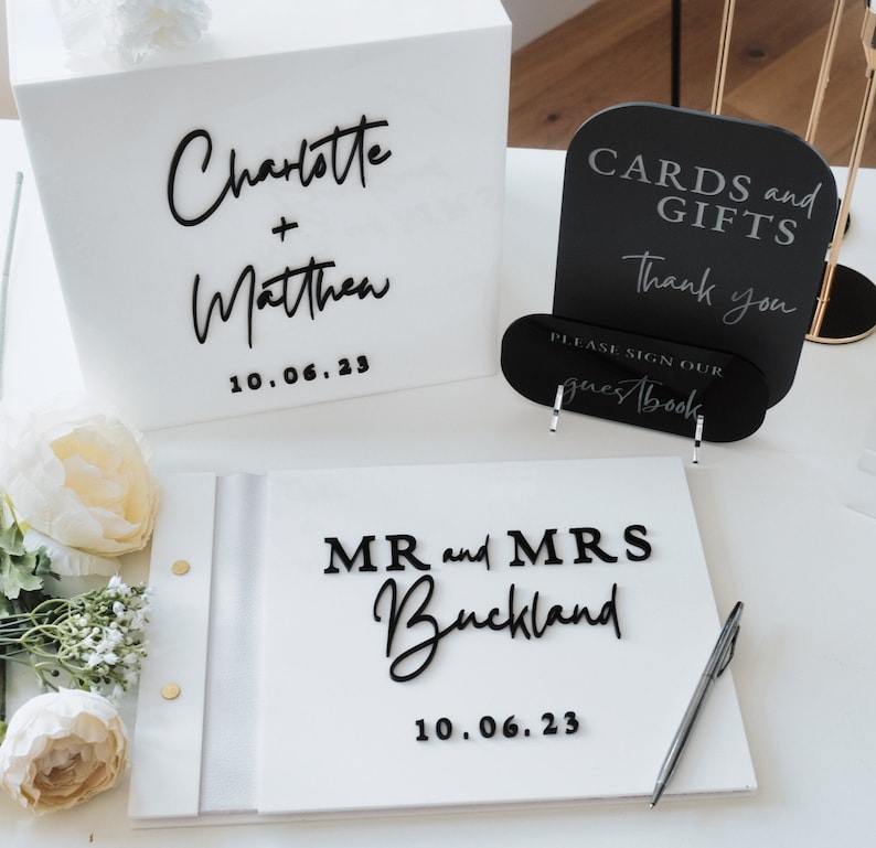 Wedding Card Box - Boîte à cartes blanche pour mariage,