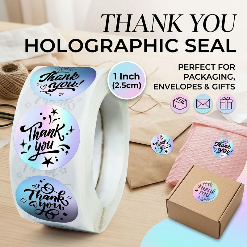 Wedding Envelopes - Autocollants laser de remerciement, étiquettes holographiques