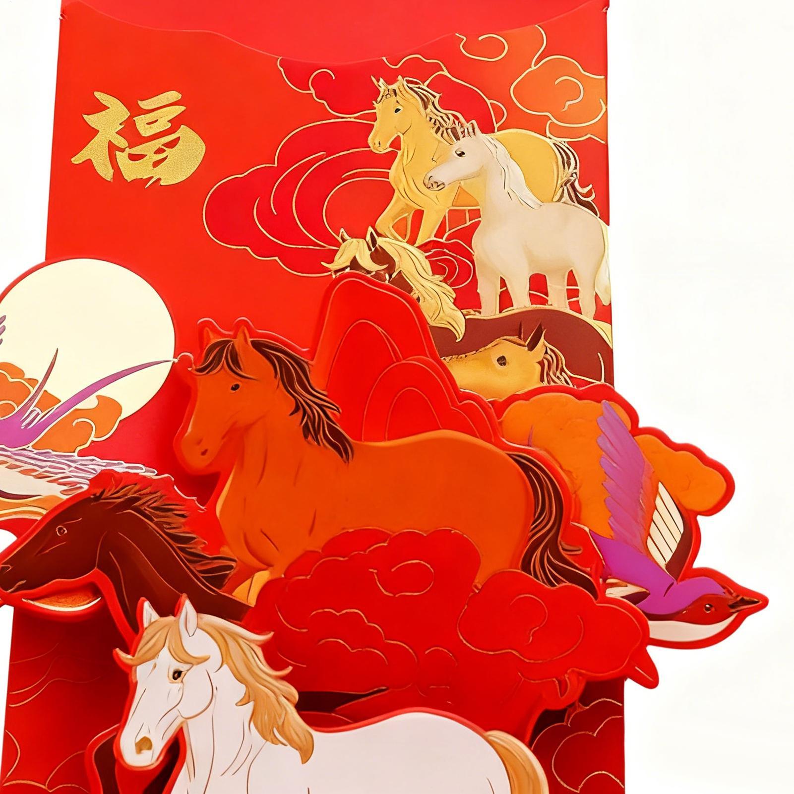 Wedding Envelopes - Enveloppe rouge chinoise, paquet d'argent liquide