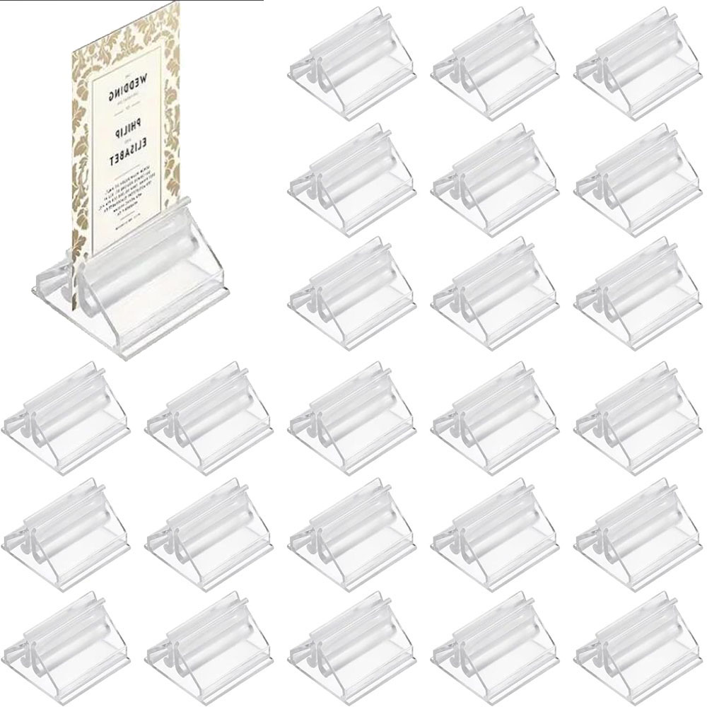 Table Number Gold - Mini supports transparents, 12/24/48 pièces, porte-cartes,
