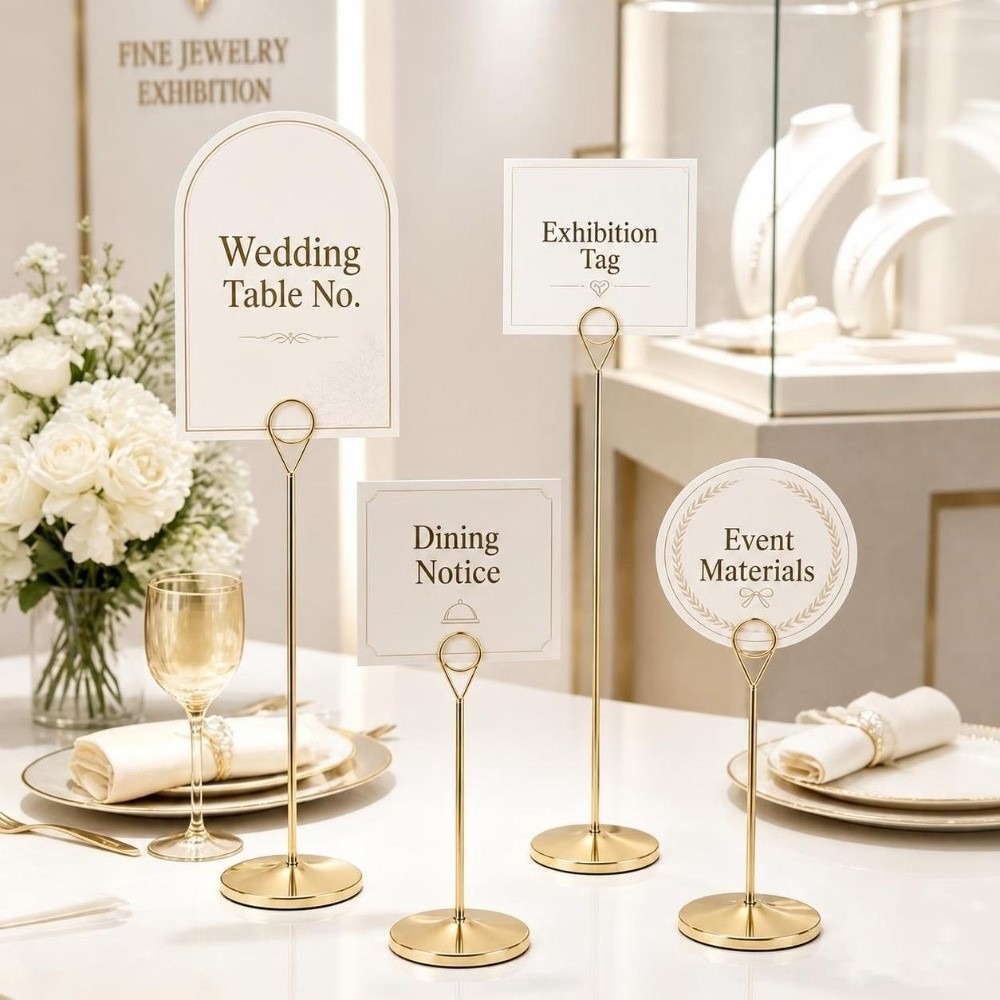 Table Number Gold - Porte-numéro de table portable en métal,