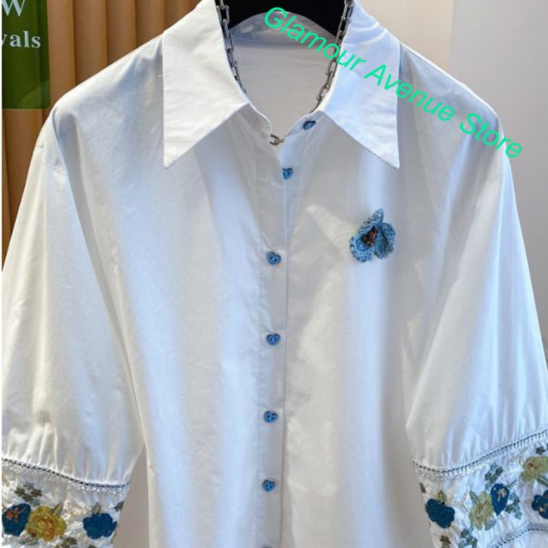Chemise blanche brodée de luxe - Good Floral & Wedding Decor Supply avis et prix