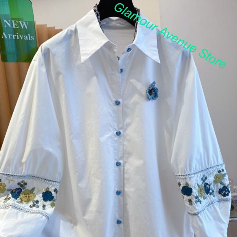 Chemise blanche brodée de luxe - Good Floral & Wedding Decor Supply avis et prix